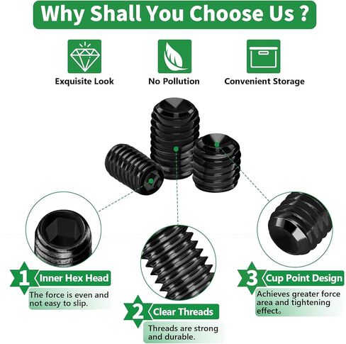 مجموعة براغي، 330 قطعة مجموعة براغي سداسية الرأس - M2.5/M3/M4/M5/M6/M8 مسمار مقبس رأس ألين، 12.9 براغي صغيرة مترية من سبائك الصلب الأسود لمقابض الأبواب وتركيبات الإضاءة in Kuwait