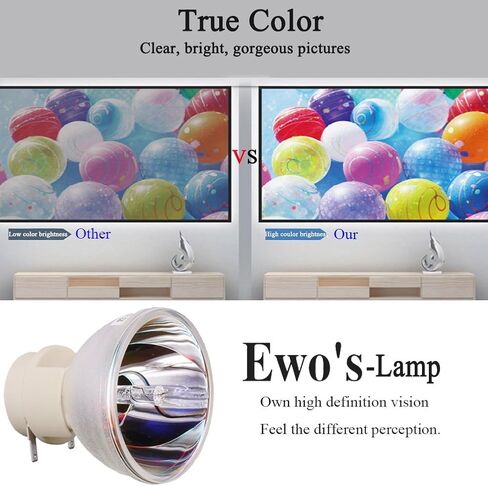 لمبة المصباح البديلة EWO'S ELP68 لأجهزة العرض Epson-ELPLP68-PowerLite-Home-Cinema 3020 3020E 3010 3010E، مع غطاء in Saudi Arabia