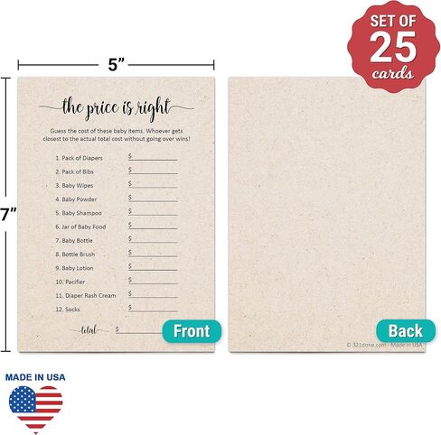 321Done Advice and Wishes for The Parents-to-Be Cards, Made in USA - 4x6 Tan, Fun Baby Shower Game Ideas, Gender Reveal Party Keepsake - Set of 50 in Saudi Arabia