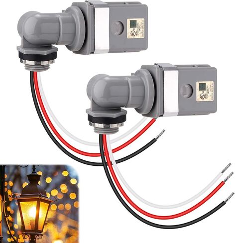 2 Packs Swivel Mount Photocontrol Outdoor Photocell Sensor with Stem, Photo Cell Sensor for Outdoor Lights Dusk to Dawn Sensor Photoelectric Switch for Back Yard Lightening in Saudi Arabia