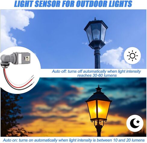 2 Packs Swivel Mount Photocontrol Outdoor Photocell Sensor with Stem, Photo Cell Sensor for Outdoor Lights Dusk to Dawn Sensor Photoelectric Switch for Back Yard Lightening in Saudi Arabia