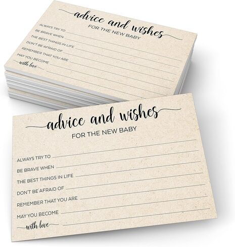 321Done Advice and Wishes for The Parents-to-Be Cards, Made in USA - 4x6 Tan, Fun Baby Shower Game Ideas, Gender Reveal Party Keepsake - Set of 50 in Saudi Arabia