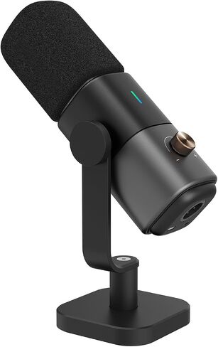 XLR/USB Podcast Microphone for Recording/Gaming/Streaming, Professional Studio Microphone with Desktop Stand, Mute Button, Headphone Jack, Dynamic Microphone for PC/Audio Interface (AM15X) in Saudi Arabia