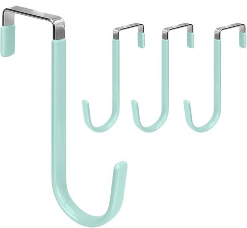 خطاف فوق الباب - 4 عبوات من خطافات مفردة معدنية لتعليق معاطف المناشف والملابس والقبعات وحقائب الحمام | أسود in Kuwait