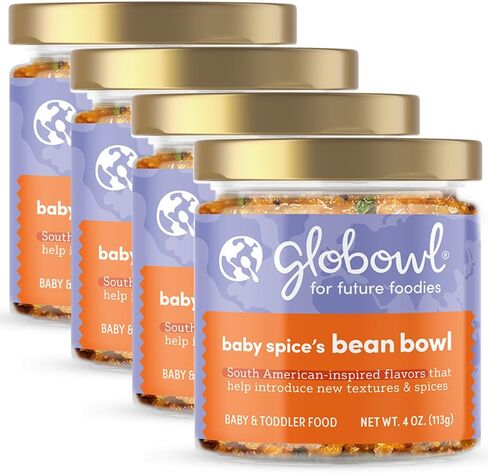 Globowl Stage 3 Baby Food & Toddler Meals, 6+ Months Early Allergen Introduction, Baby Led Weaning, International Whole Food Snacks for Toddlers, Babies, 4 oz Glass Jar, Veggie Tikka Masala, 4-Pack in Saudi Arabia