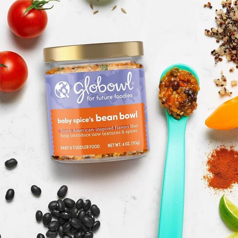 Globowl Stage 3 Baby Food & Toddler Meals, 6+ Months Early Allergen Introduction, Baby Led Weaning, International Whole Food Snacks for Toddlers, Babies, 4 oz Glass Jar, Veggie Tikka Masala, 4-Pack in Saudi Arabia