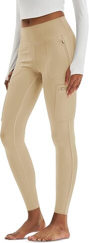 MAGCOMSEN Women's High Waisted Hiking Leggings Water Resistant Workout Running Tights Yoga Pants with 4 Zipper Pockets in Saudi Arabia