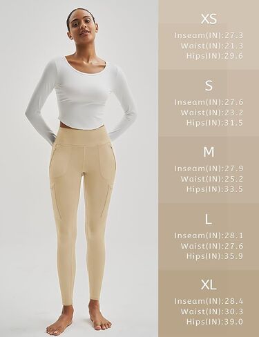 MAGCOMSEN Women's High Waisted Hiking Leggings Water Resistant Workout Running Tights Yoga Pants with 4 Zipper Pockets in Saudi Arabia