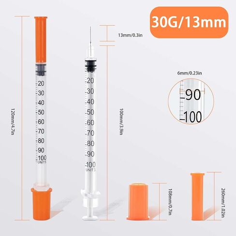 1ml Syringes with 30G 5/16" (8mm) Needle, Individual Wrapped, 100PACK (1CC 31G 5/16"-100PACK) in Saudi Arabia