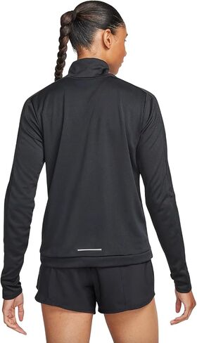 Nike Swoosh Women's Dri-FIT 1/4 Zip Mid Layer Running Top (US, Alpha, Medium, Regular, Regular, Black/White) in Saudi Arabia