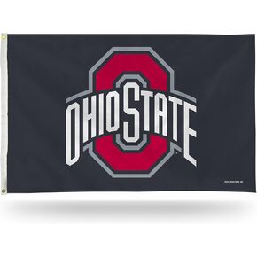 لافتة علم Rico Industries NCAA Ohio State Buckeyes مقاس 3 × 5 بوصات من جانب واحد - داخلي أو خارجي - ديكور منزلي