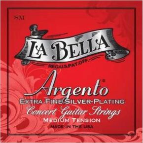 La Bella SM Argento Extra Fine Silver - Plating Medium Tension Classical Guitar Strings 29-415