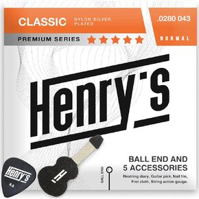 2-Pack Classical Guitar Strings with Ball End - Fast&Easy Restring - Bonus 5 Guitar Accessories - Silver Nylon Guitar Strings for Classical Guitar - Cuerdas Para Guitarra…