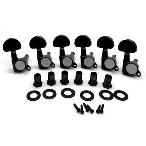 6 Pieces 3L3R Guitar tuner pegs,Big Semicircle Sealed guitar tuning pegs tuners machine heads,for Acoustic or Electric Guitar (Chrome, 3L3R)