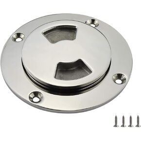 3/4inch Stainless Steel 316 Round Deck Inspection Hatch Cover，Heavy Duty Marine Grade Boat Twist Screw Out Deck Inspection Plate Boat Yacht RV Accessories w/fastners