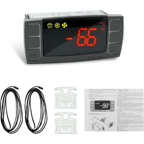 XR02CX-4N1F1 Dixell Temperature Controllers Refrigerator Digital Thermostat Controller for Fridges Freezers Heating Appliances 120V/50-60Hz with 1 NTC Probe