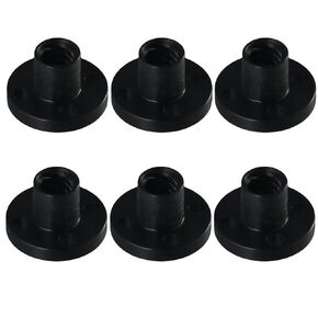 6PCS Diameter 8mm Black Lead Screw Nut,Z-Axis Trapezoidal Nuts Plastic POM Nuts, Silent T8 Lead Screw for 3D Printer Z Axis