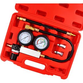 Cylinder Leak Down Tester Kit - Engine Compression Diagnosis Tool with Dual Pressure Gauges | Leakage Test Set for Gasoline Engines, Ideal for Cars and Trucks