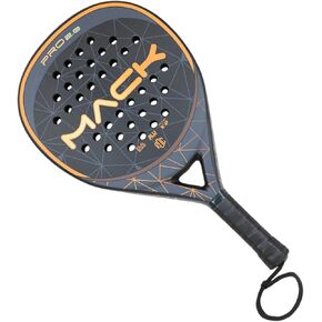 Mack Pro 2.0 Padel Racket 12k Aluminized Carbon Fiber Surface - Teardrop Mold - Eva Black Soft Core Foam - 3D Rough Matte Finish - Paddle Racquets Lightweight
