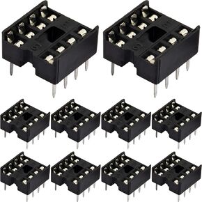8 PIN DIP 8 IC Socket Adaptor Solder Type IC Connector (Pack of 10pcs)