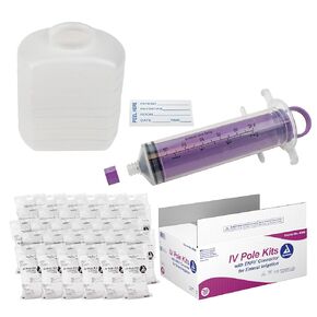 Dynarex 4269 Enteral Feeding Syringe IV Pole Kit with ENFit Connector, Pack of 30