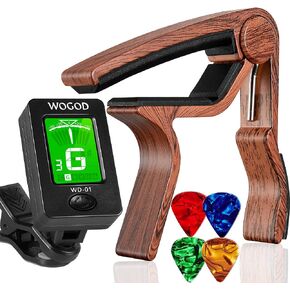 Guitar Tuner and Guitar Capo, Clip-On Tuner with Rosewood Color Capo for Acoustic Electric Guitar Bass Ukulele in Kuwait