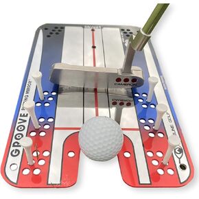 EyeLine Golf Groove Putting Mirror Training Aid, Top Putting Trainer for Alignment & Stroke Improvement, Indoor and Outdoor Practice, Used by Tour Pros, Includes Six Indoor Putting Posts