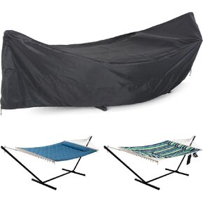 ANOW Upgraded Waterproof Hammock Cover, Thickened PU Protective Cover Included Adjustable Buckle Strap for 12FT Hammock Stand, Black