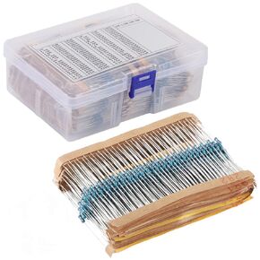2600 PCS 130 Values Resistor Kit 1/4W, 1 Ohm-3M Ohm RoHS Compliant MelkTemn Resistor Assortment Kit, 1% Tolerance