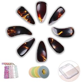 Groove Design Guzheng Finger Picks Chinese Zither Nail,Set with Finger Tape Nail Plate Storage Box-Complete Accessories Kit for String Instrument Players