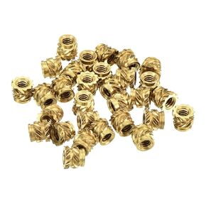 uxcell Knurled Insert Nuts, 150Pcs M2 x 4mm L x 3.5mm OD 3D Printing Brass Nuts Female Threaded Inserts Brass Heat Set Insert Embedment Nut