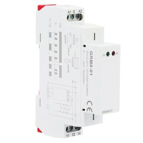 Jadeshay GRM8-01 Electronic Pulse Relay, Latching Memory Relay, Multi-Point Control, LED Indicator, 18mm Slim Design, AC/DC 12-240V, DIN Rail Mount