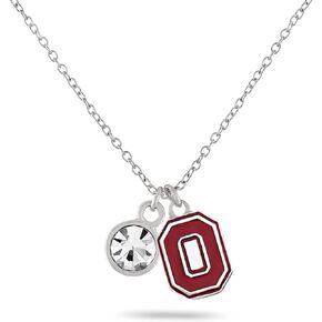 مجوهرات ولاية أوهايو الحجرية - قلادة OSU Block O Charm - مضادة للحساسية وقابلة للتعديل 16-20 بوصة - هدايا ولاية أوهايو باكاي