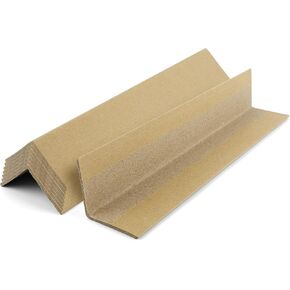 Golden State Art Packaging Edge Protectors 2" x 2" x 12", Pack of 50, Brown, Regular-Duty Corners for Pallets, V-Board Edge Guard, Kraft Cardboard for Moving