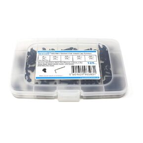 iexcell 250 Pcs M3 x 6/8/10/12/16 Alloy Steel 10.9 Grade Hex Socket Flat Head Cap Screws Bolts Assortment Kit, Black Oxide Finish