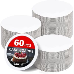 25-Packs Cake Boards 10 inch Round， White Cake Board Rounds，White Cake Circles Rounds Base Food-Grade Cardboard Cake Plate for displaying Cakes,Bread, Desserts（Thin and Sturdy）
