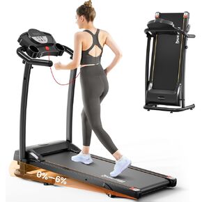 Treadmill with Incline, 3.0HP Foldable Treadmill for Home Office Small Space Portable Walking Treadmill 240 Lbs with 12 Preset PROG, LED Display, Speaker and Cup Holder