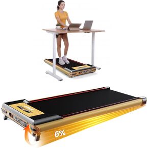 Walking Pad with Incline, Under Desk Treadmill with Thicked Frame - Walking Jogging Machine for Home and Office, 265lbs Max Weight Capacity Portable Walking Pad Treadmill with Incline