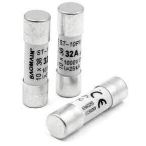 Baomain Solar PV Fuse, gPV Type Fuse Link PV-30 10 X 38 mm,32A 1000V DC,33kA, CE Listed Pack of 10