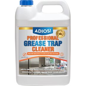 Professional Grease Trap Cleaner for FOG – Cleans Fats, Oils & Grease from Drains Pipes, Safe Enzyme Based Formula for Preventative Maintenance