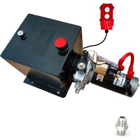 Hydraulic Power Unit 1.2kW 2200PSI 12V DC Hydraulic Station Pump Single Acting, Power Unit for Dump Trailer Car Lifting Platforms, 8 Quart (Single Acting+Handle Control) in Kuwait