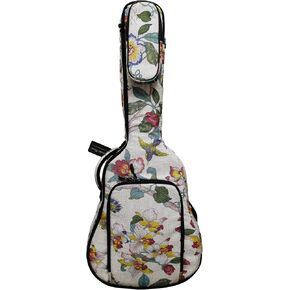 0.8" Padded Linen American Pastoral Style Soft Guitar Case, Gig Bag, Guitar Backpack (CHECK PHOTO No.2 AND MEASURE YOUR GUITAR!) (36~37 inch, 3/4 Junior Size)