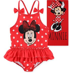 Disney Minnie Mouse Girls UPF 50+ Towel & Bathing Suit 2 Piece Set for Toddlers in Kuwait