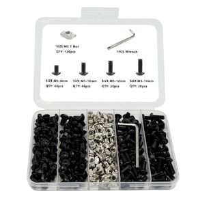 240Pcs 2020 Aluminum Extrusion Hardware Accessories, M5 T Nuts scerws kit for Balck 8020 2040 2020 V T Slot Rail Aluminum Extrusion Profile Connectors