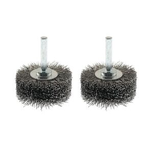 ZYAMY 2PCS Wire Brush Drill Wheel 2 inch Polishing Grinder Cell Phone Auto Parts Drilling Carbon Steel Wire 1/4 inch Round Shank Heavy Duty Wire Brush for Pipeline Railing Rust Removal Paint Removal