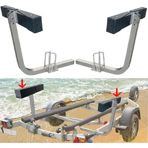 316 Stainless Steel Boat Trailer Guides 20 inch Thickening Aluminium Alloy Square Tube Kit with High-Grade Rubber Crash Pads Replace Carpet Fabric