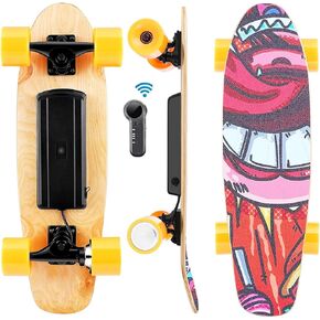 Caroma Electric Skateboards with Remote, 12.4 MPH Top Speed & 8 Miles Range, Electric Longboard for Adults Teens, 3 Speed Settings for Beginners