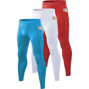 SPVISE Men's Compression Pants Leggings Tights with Pockets Cool Dry Sports Baselayer Athletic Tights for Basketball Running