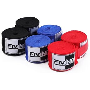 Boxing Hand Wraps Inner Gloves for Men Women, 180 Inch Elasticated Thumb Loop Bandages, Wrist Wrap Protection Muay Thai MMA Kickboxing Martial Arts Punching Bag Training (Pack of 3(Black+red+Blue))
