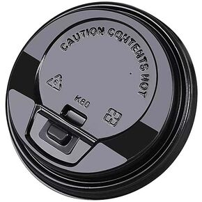 Disposable Plastic Dome Lids, Coffee Cup Sipper Dome Lid - Black 1P
